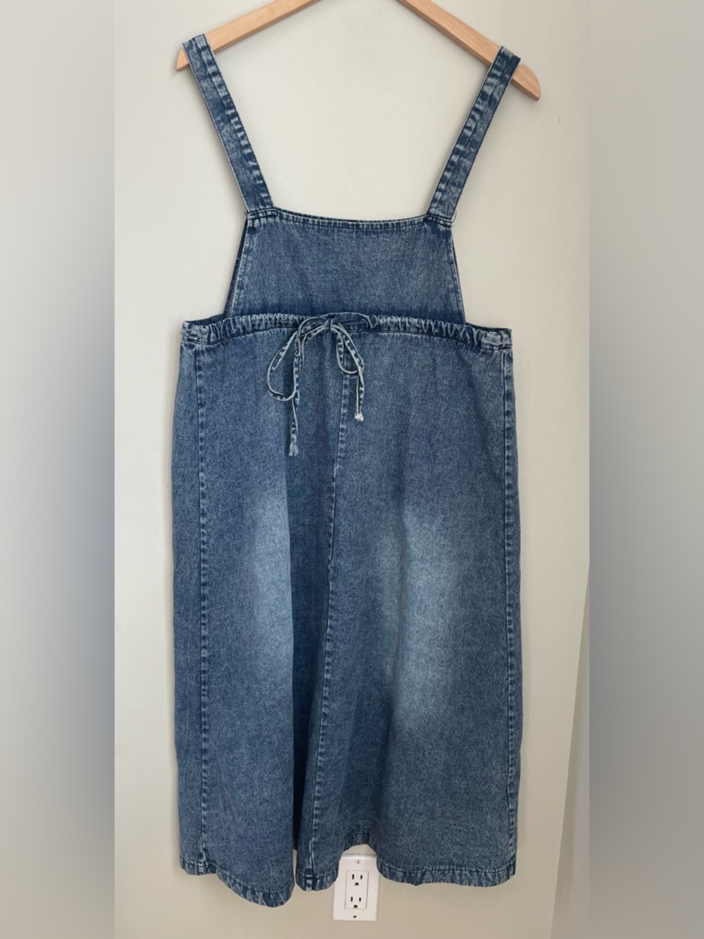 Acid Wash Denim Pinafore Dress Cottagecore Gardencore Coquette Girl Y2K - Picture 4 of 7